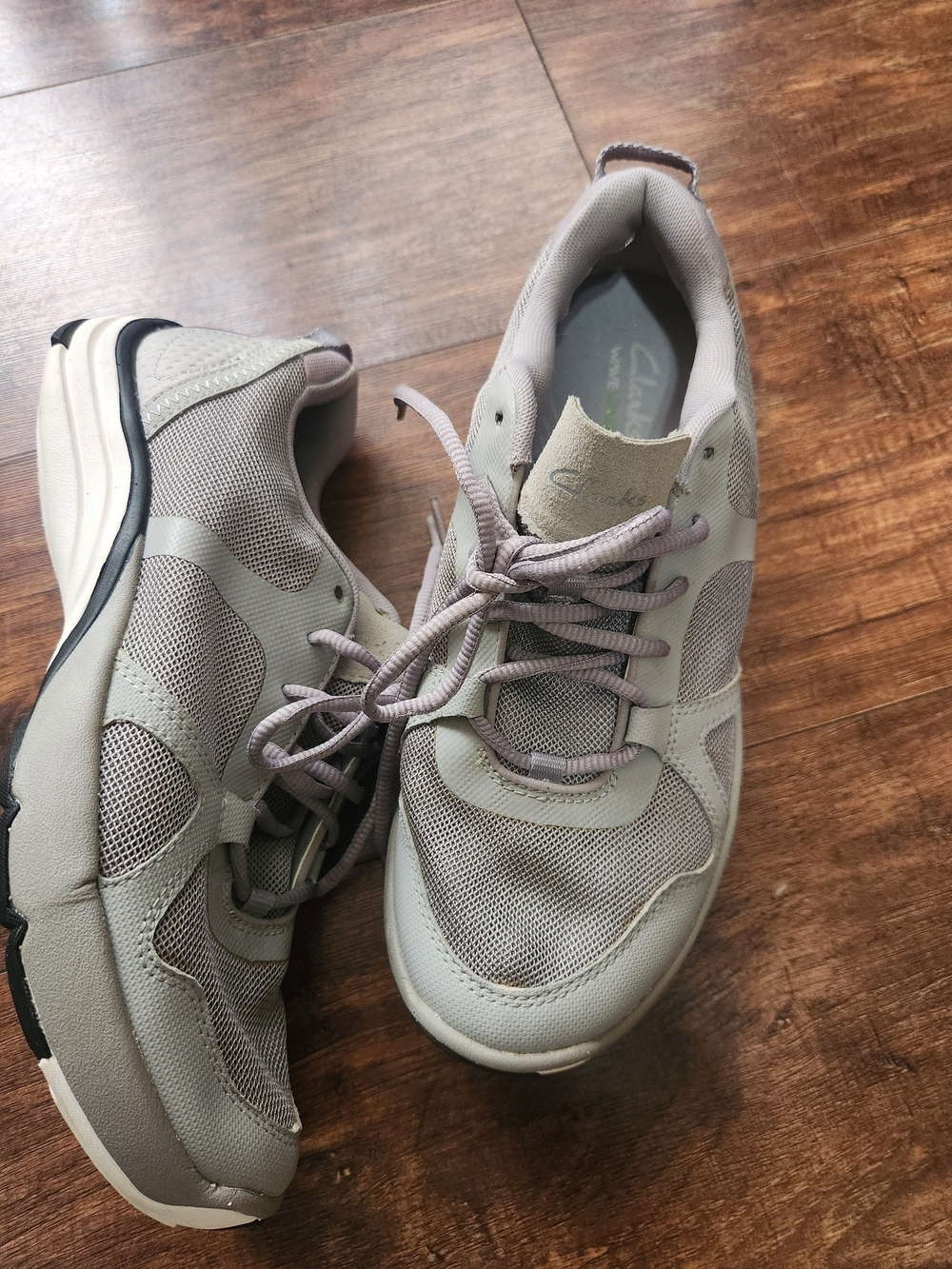 Clarks Wave Quantum Taupe Mesh Lace-Up Sneakers